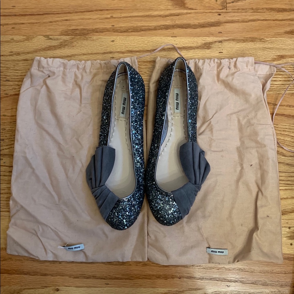 Miu Miu sparkly flats